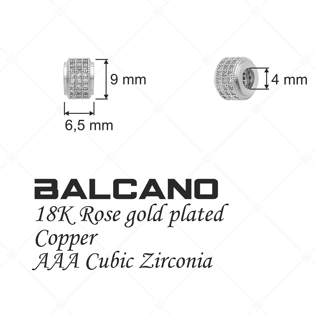 Thick Round Spacer Charm With Zirconia Gemstones (852003CS97)