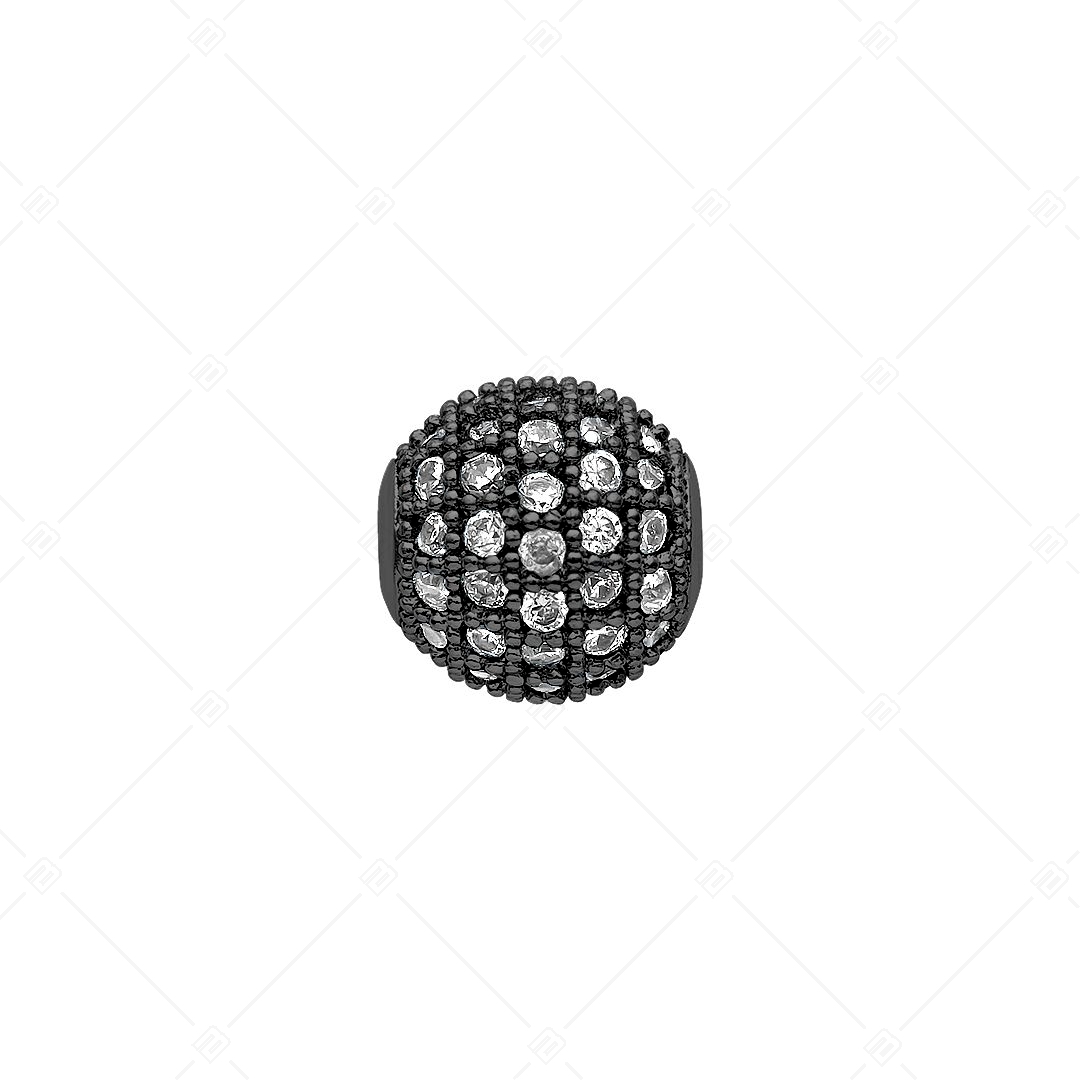 Ball- Shaped Spacer Charm With Cubic Zirconia Gemstones (852004CS11)