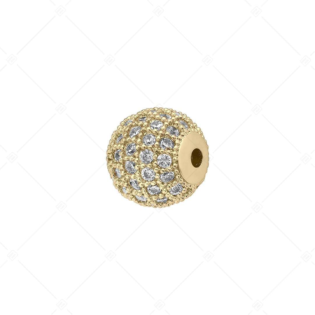 Charm Spacer en forme de boule avec des pierres précieuses de zirconium cubique (852004CS88)