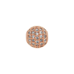 Ball- Shaped Spacer Charm With Cubic Zirconia Gemstones