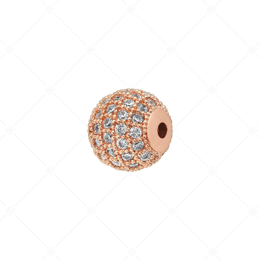 Ball- Shaped Spacer Charm With Cubic Zirconia Gemstones (852004CS96)
