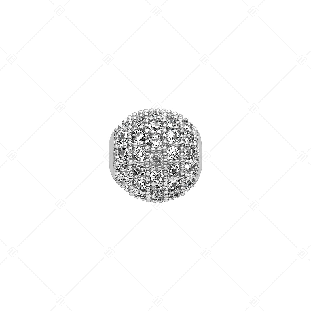 Charm Spacer en forme de boule avec des pierres précieuses de zirconium cubique (852004CS97)