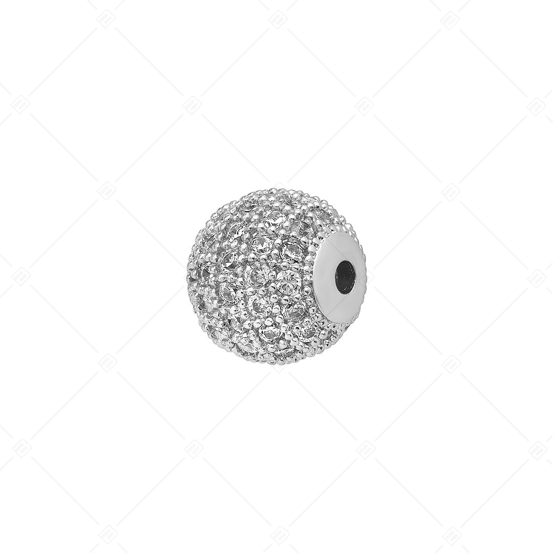 Ball- Shaped Spacer Charm With Cubic Zirconia Gemstones (852004CS97)