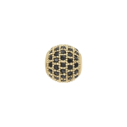 Ball- Shaped Spacer Charm With Cubic Zirconia Gemstones