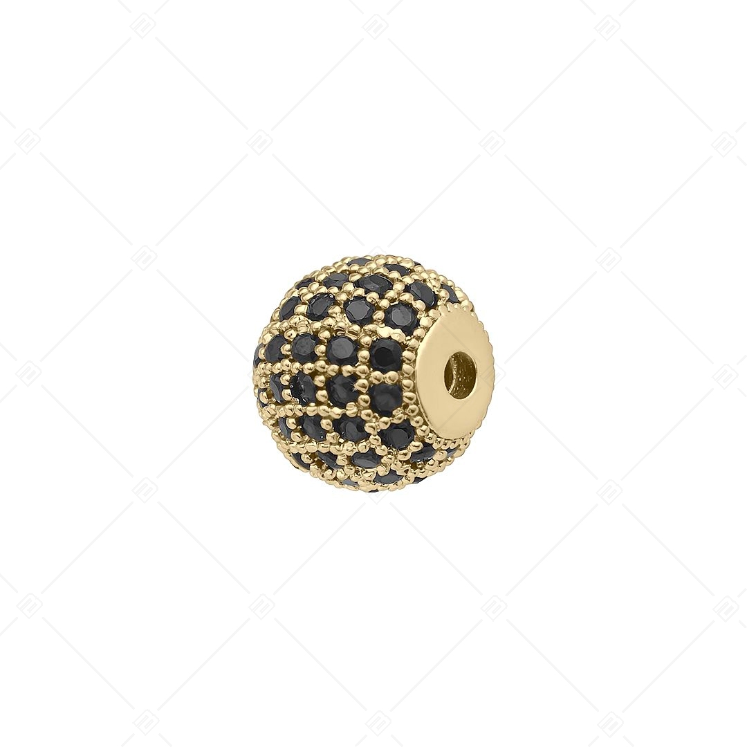 Ball- Shaped Spacer Charm With Cubic Zirconia Gemstones (852005CS88)
