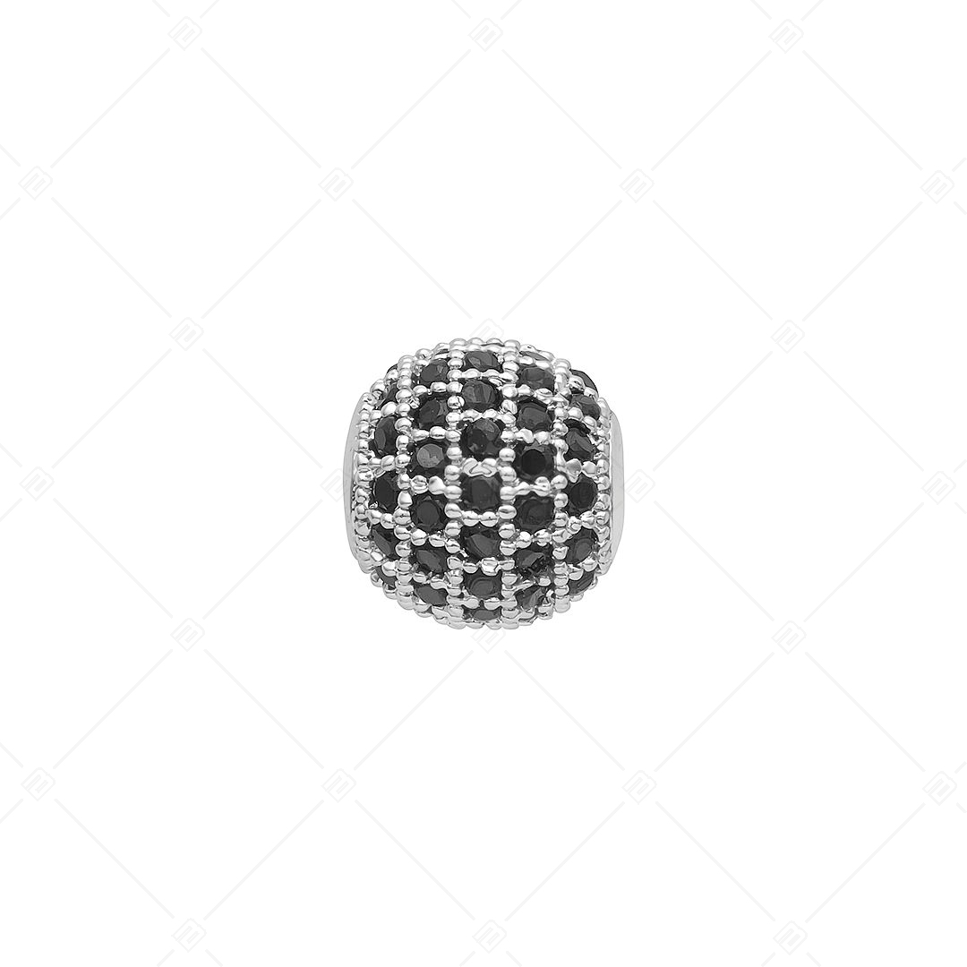 Ball- Shaped Spacer Charm With Cubic Zirconia Gemstones (852005CS97)
