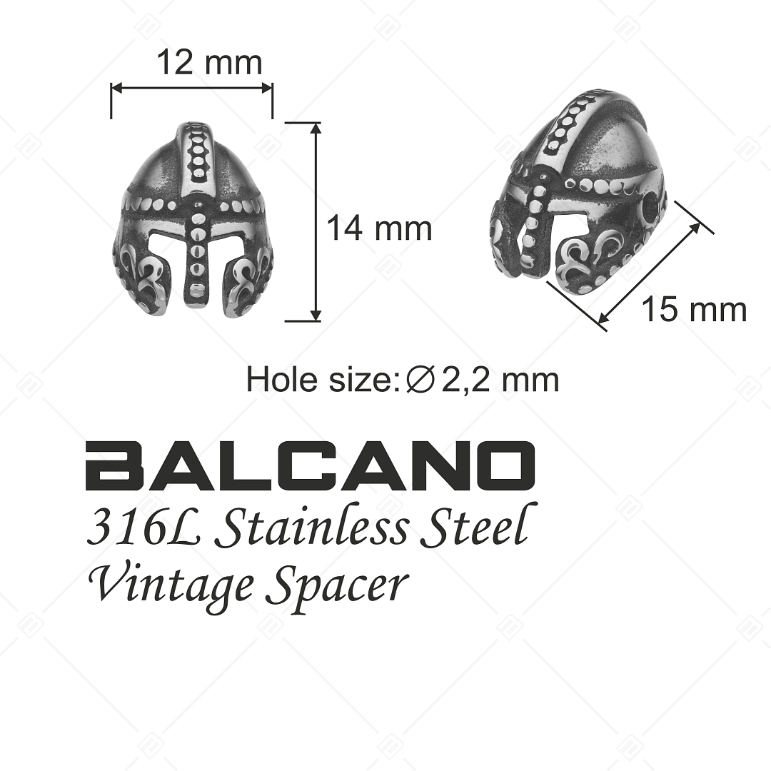 Vintage Helmet- Shaped Spacer Charm (852018PS97)