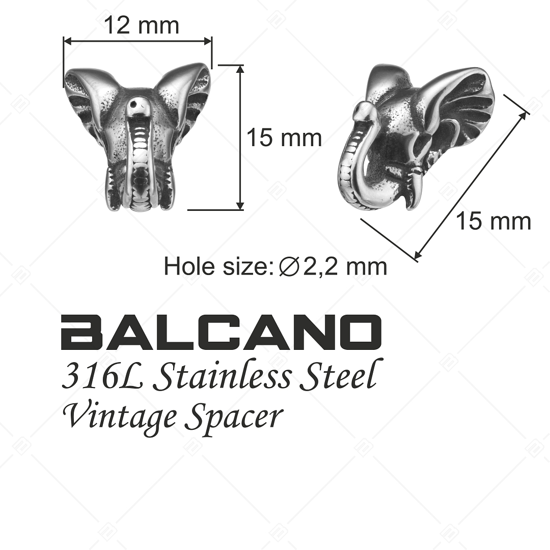 Vintage Elephant- Shaped Spacer Charm (852019PS97)