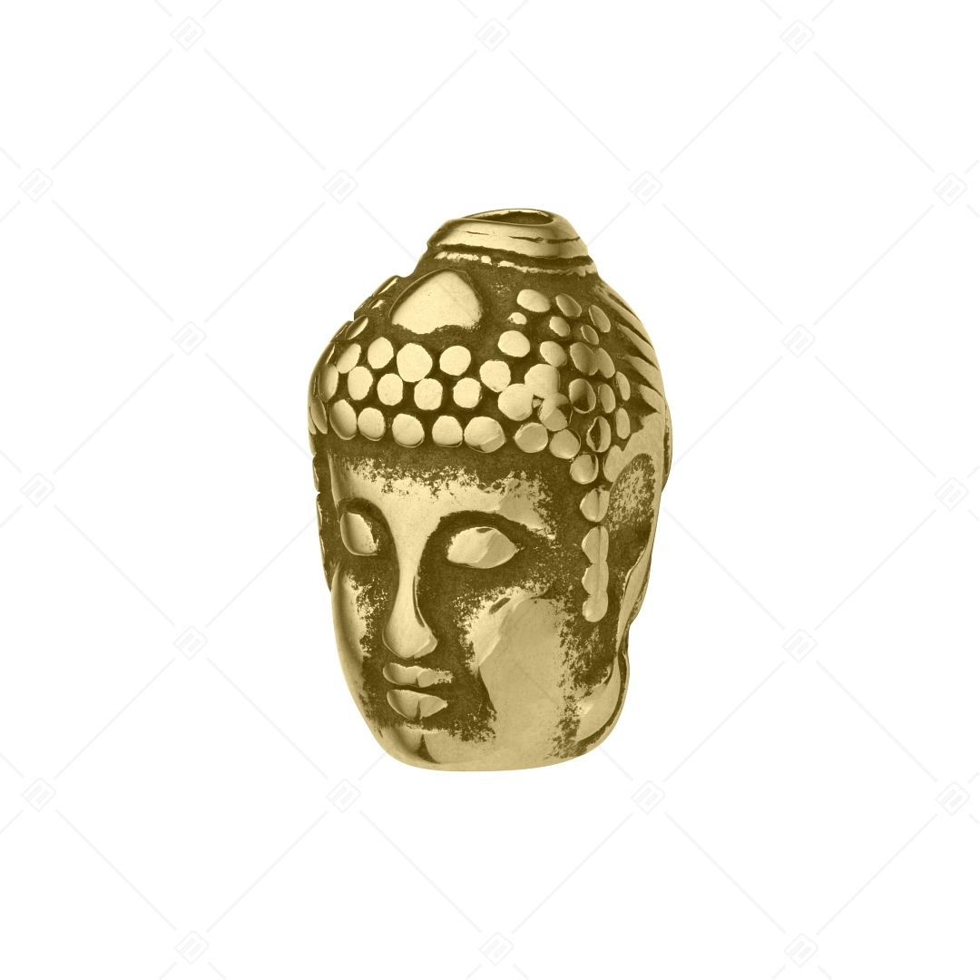 Charm Spacer en forme de tête de Bouddha double face antique (852021PS88)