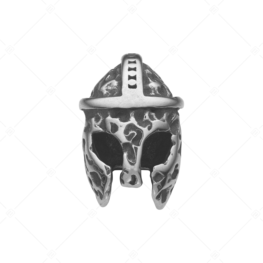 Charm Spacer en forme de casque de gladiateur avec surface antique (852024PS97)