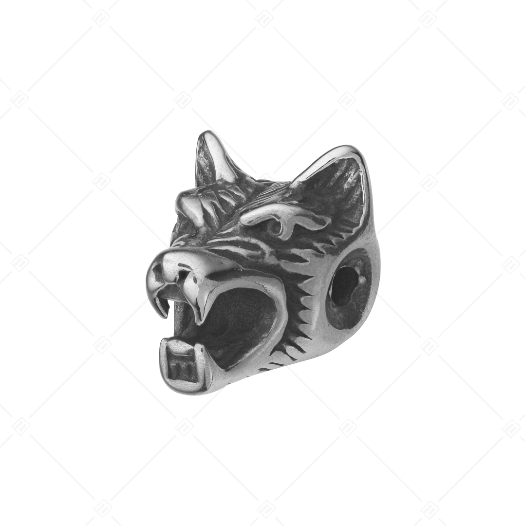 Wolf Head Vintage Spacer Charm (852029PS97)