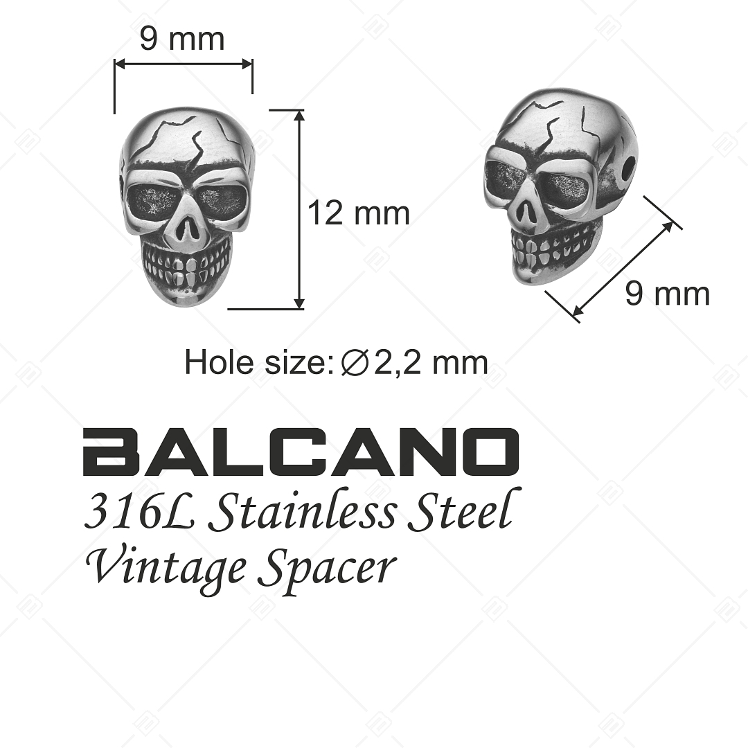 Skull-Shaped Spacer Charm (852032PS97)