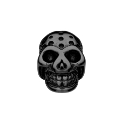 Charm Spacer en forme de crâne, avec plaqué en PVD noir