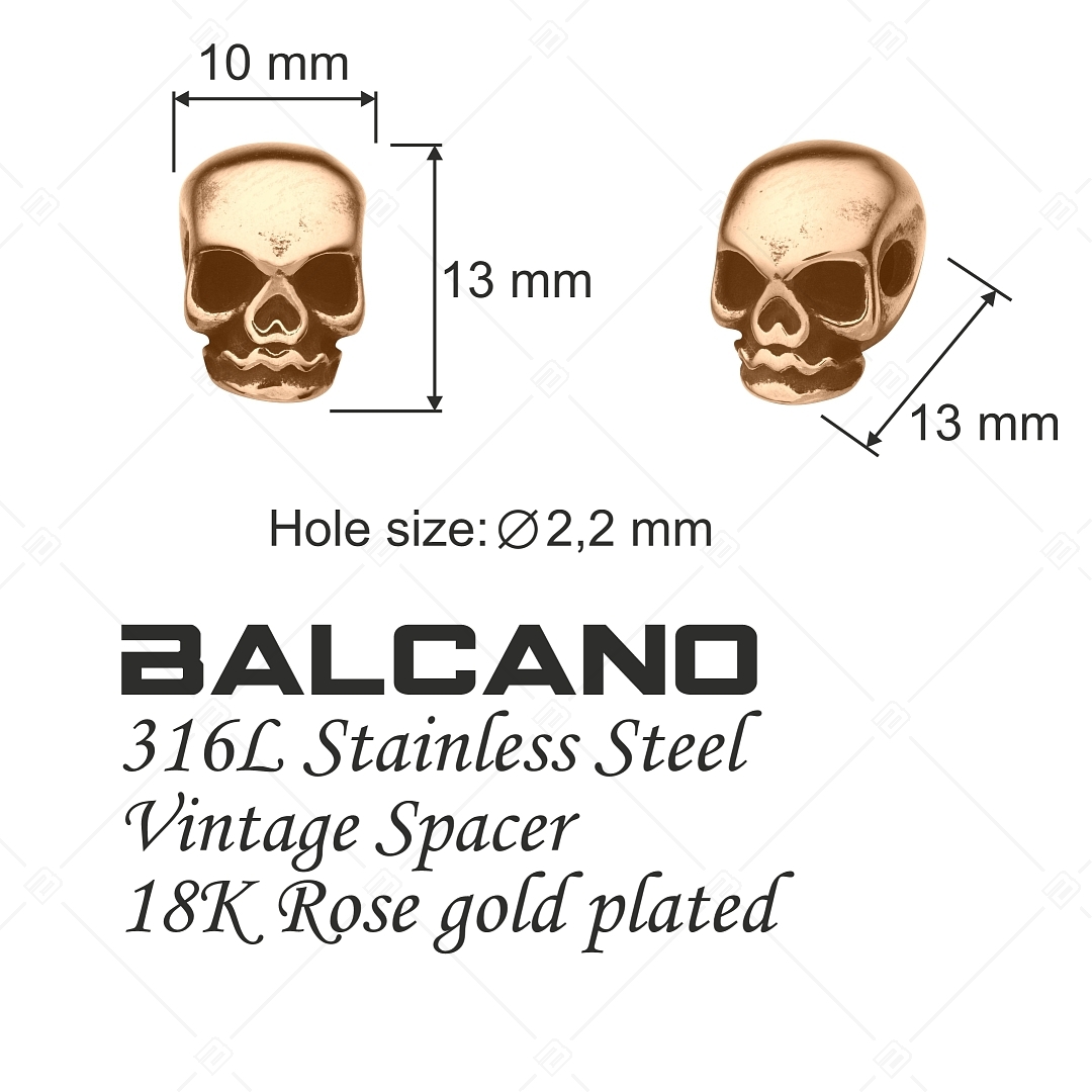 Charm Spacer en forme de crâne plaqué or rose 18K (852036PS96)