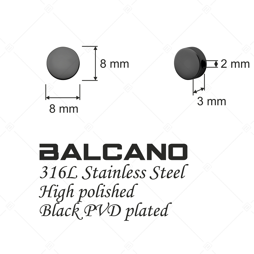 Round Spacer Charm, Black PVD Plated (852042CS11)
