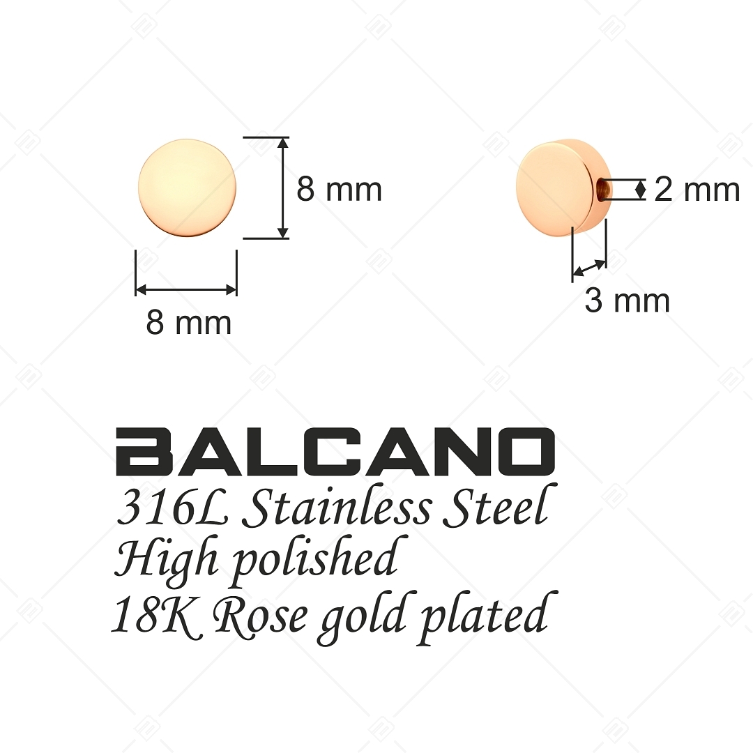 Round Spacer Charm, 18K Rose Gold Plated (852042CS96)