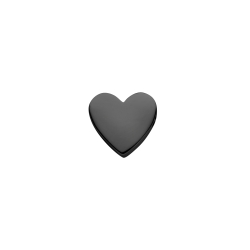 Heart-Shaped Spacer Charm, Black PVD Plated