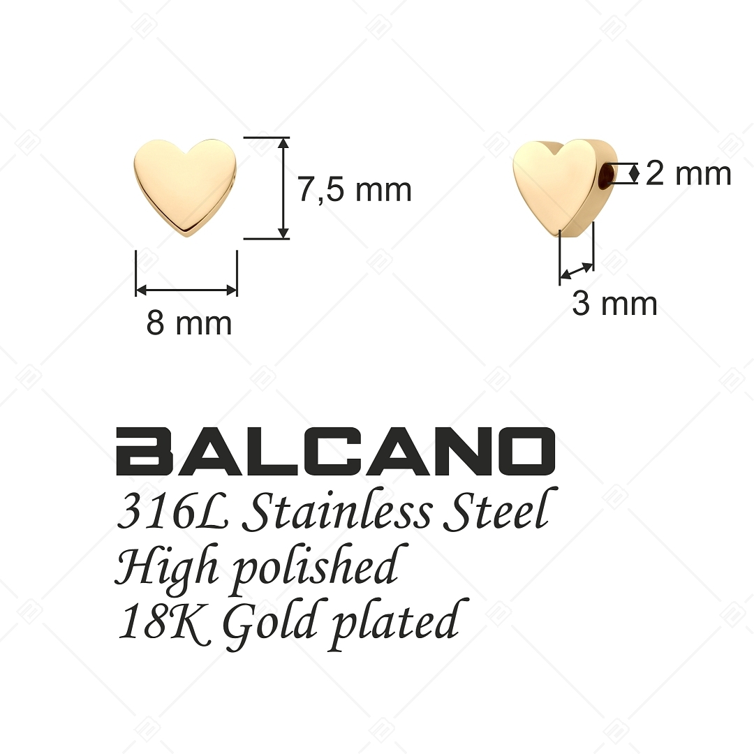 Heart-Shaped Spacer Charm, 18K Gold Plated (852043CS88)