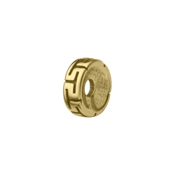 Spacer Charm With Greek Pattern, 18K Gold Plated