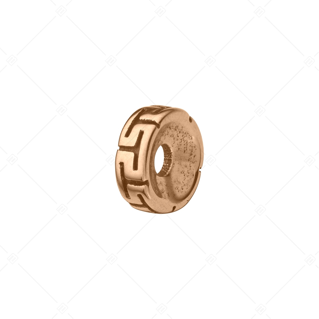 Spacer Charm With Greek Pattern, 18K Rose Gold Plated (852056PS96)