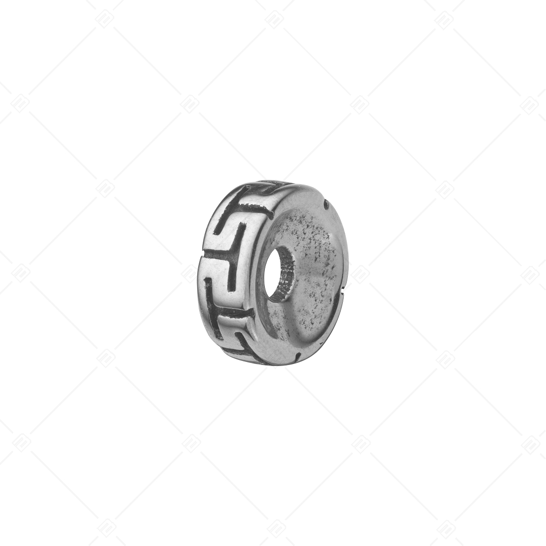 Spacer Charm With Greek Pattern, High Polished (852056PS97)