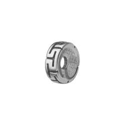 Spacer Charm With Greek Pattern, High Polished