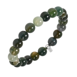 BALCANO - Agate mousse / Bracelet perle minérale