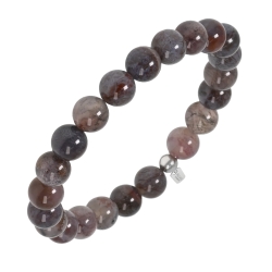 BALCANO - Agate pierre de verre colorée / Bracelet perle minérale