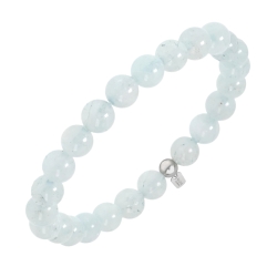 BALCANO - Quartz aigue-marine / Bracelet perle minérale