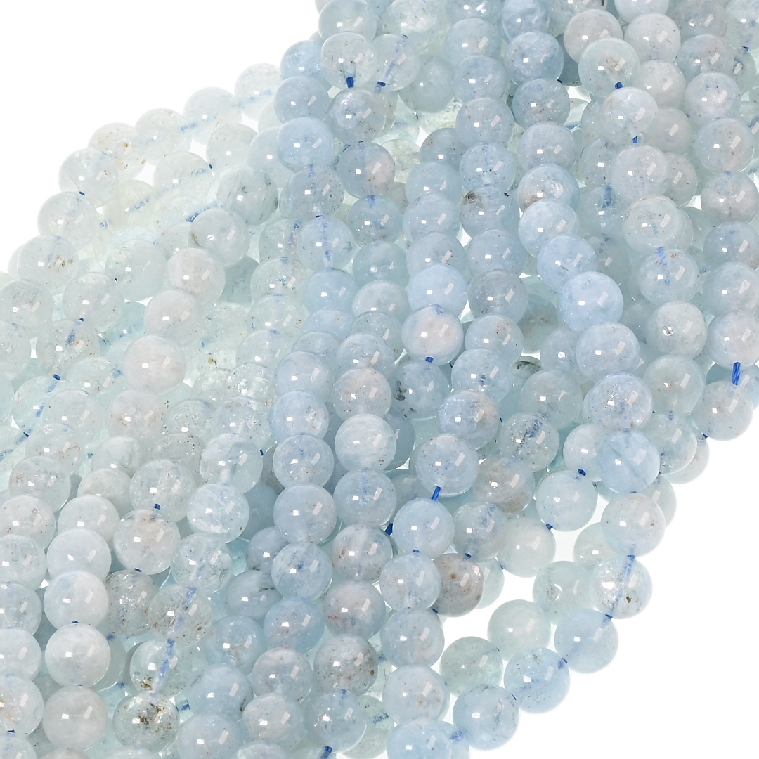 Quartz aigue-marine - Perle en pierre naturelle enfilée temporairement (853016ZS48)