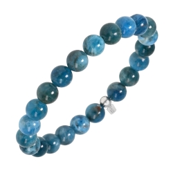 BALCANO - Apatite bleue / Bracelet perle minérale