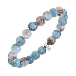 BALCANO - Jade bleu / Bracelet perle minérale