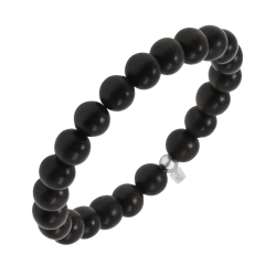 BALCANO - Ébène / Bracelet de perles en bois