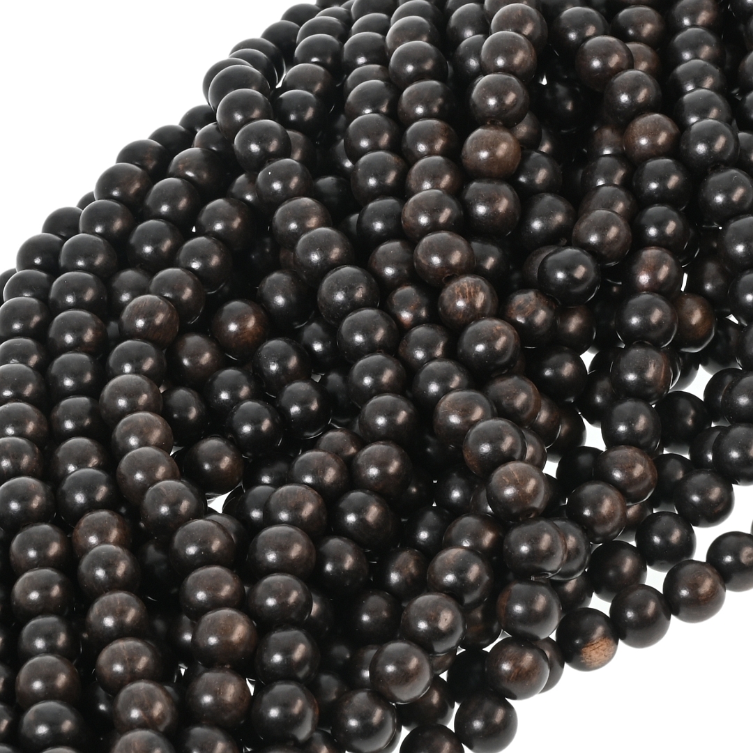 Ebenholz - Vorübergehend aufgefädelte Mineralperle (853029ZS99)