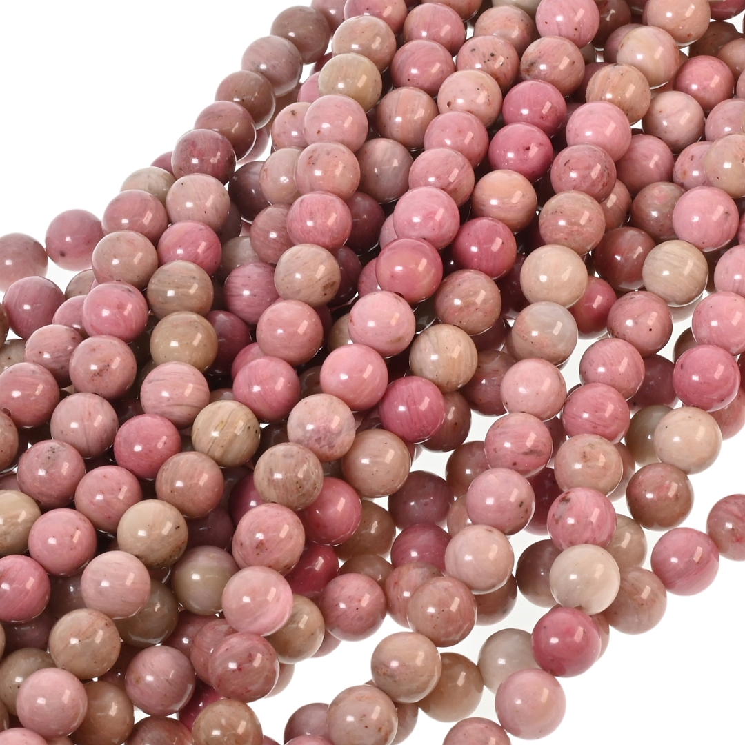 Pink Fossil - Temporarily Strung Gemstone Bead (853035ZS28)