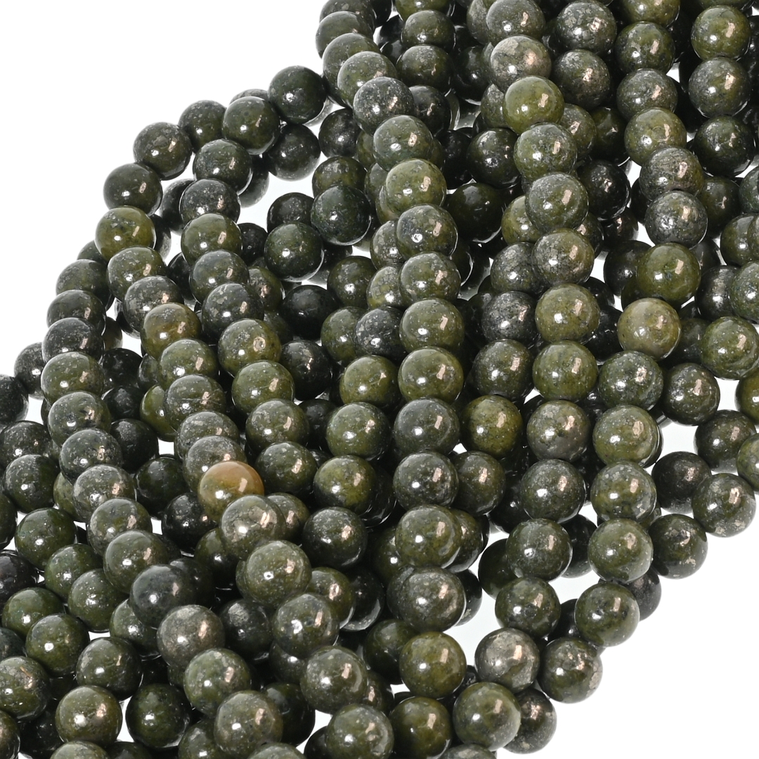 Grès vert - Perle en pierre naturelle enfilée temporairement (853047ZS33)