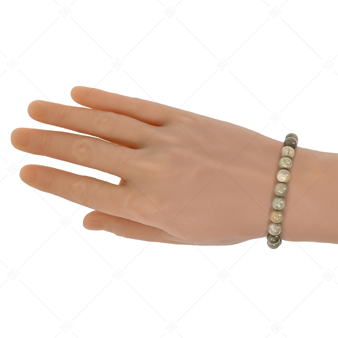 BALCANO - Jaspe à feuilles d'argent ​/ Bracelet de perle minérale (853060ZJ99)