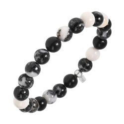 BALCANO - Jaspe zébré / Bracelet de perle minérale