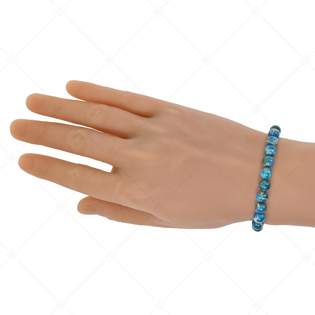 BALCANO - Blauer imperialer Jaspis / Mineral Perlen Armband (853062ZJ44)