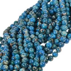 BALCANO - Blauer imperialer Jaspis / Mineral Perlen Armband