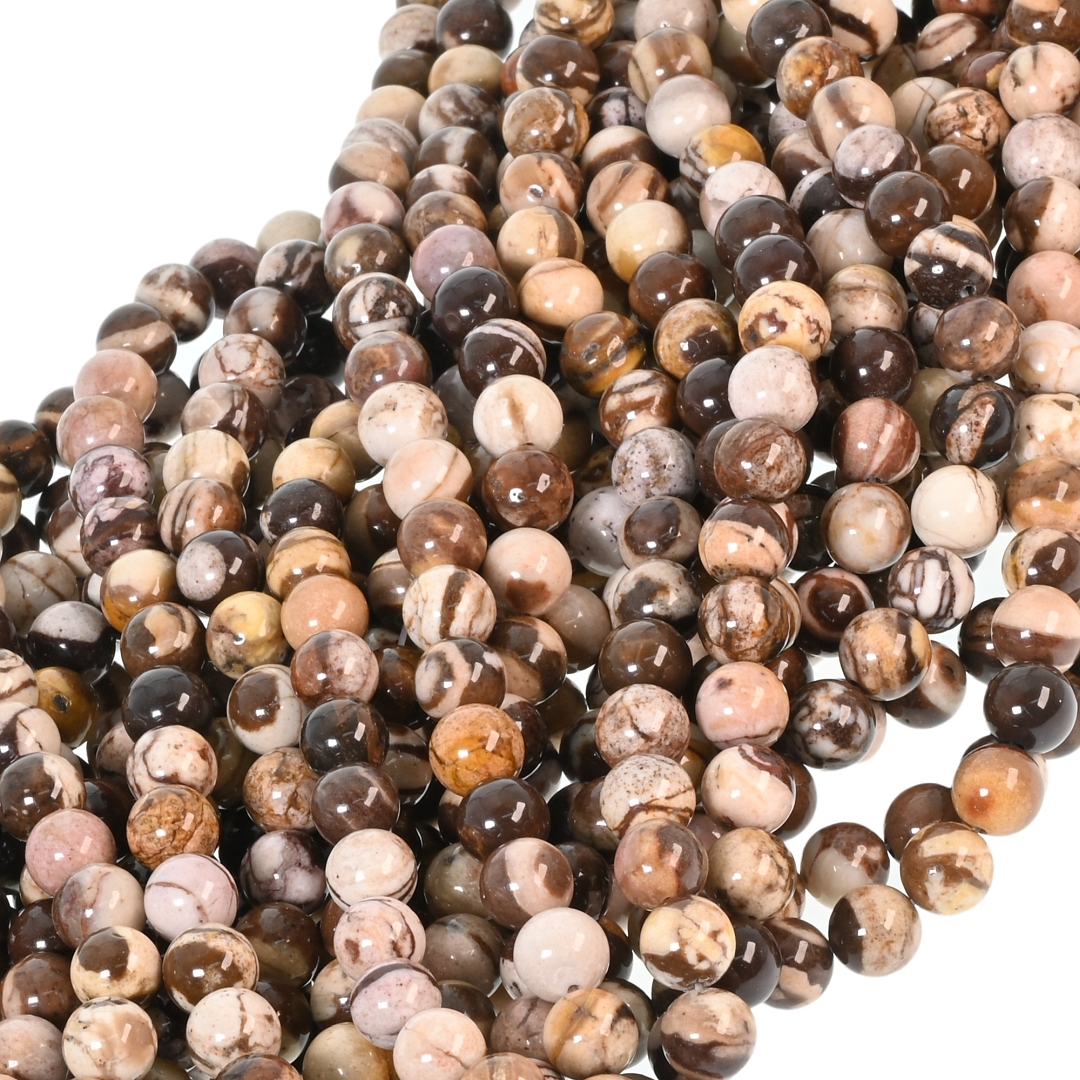 Australian Zebra Jasper - Temporarily Strung Gemstone Bead (853064ZS99)