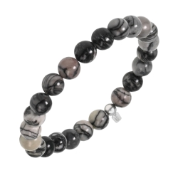 BALCANO - Jaspe pierre de maille / Bracelet de perle minérale
