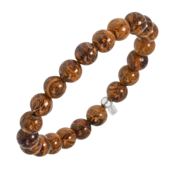 BALCANO - Jaspe chêne / Bracelet de perle miérale