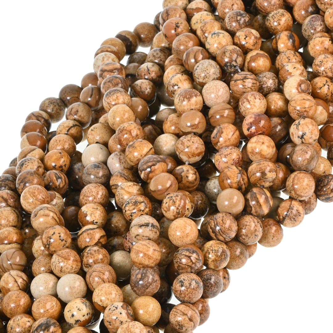 Picture Jasper - Temporarily Strung Gemstone Bead (853073ZS66)