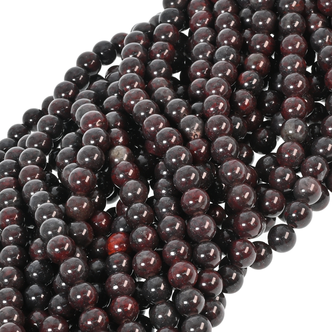 Mohn Jaspis - Vorübergehend aufgefädelte Mineralperle (853075ZS66)