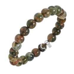 BALCANO - Jaspe pierre moineau / Bracelet de perle minérale