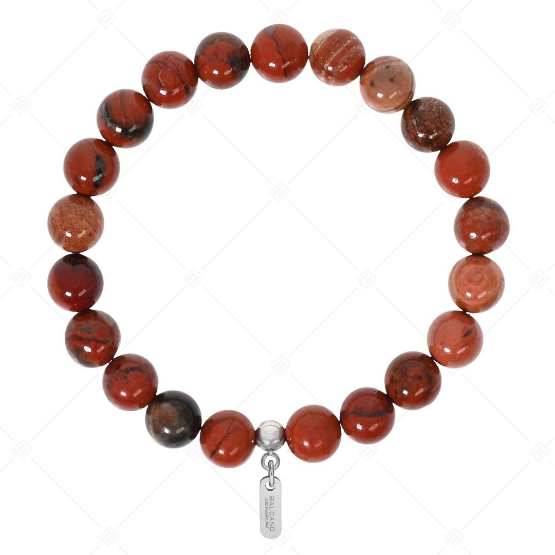 BALCANO - Rot gefleckter Jaspis / Mineral Perlen Armband (853080ZJ22)