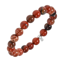 BALCANO - Rot gefleckter Jaspis / Mineral Perlen Armband