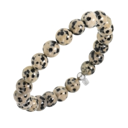 BALCANO - Jaspe dalmatien / Bracelet de perle minérale