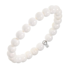 BALCANO - Jade blanc / Bracelet de perle minérale